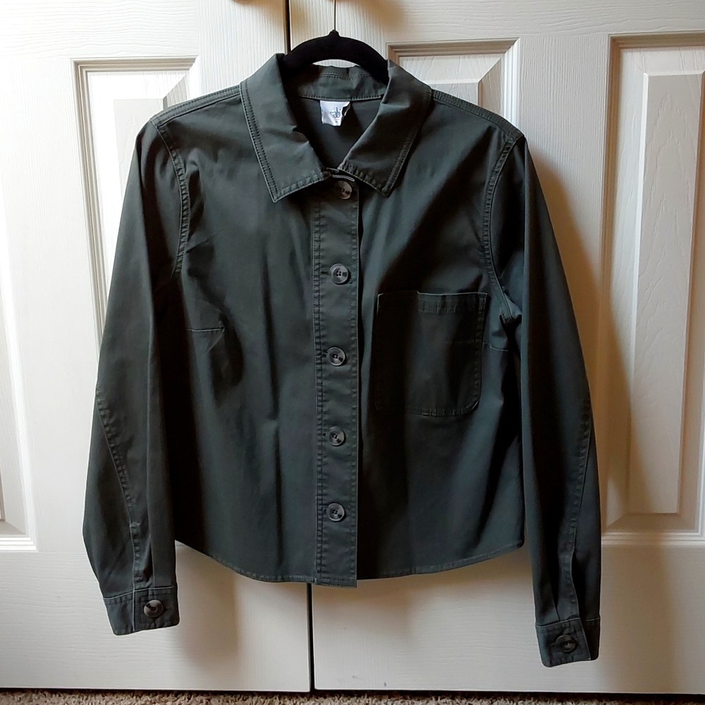 CAbi Crossroads Jacket, Size Medium, Style #5298, Green Utility/Army Jacket